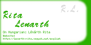 rita lenarth business card